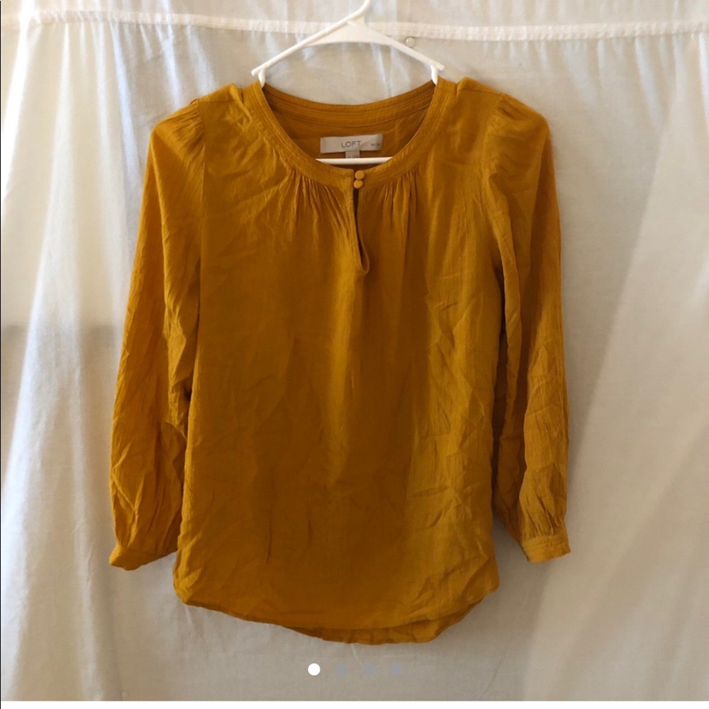 Gorgeous Loft mustard yellow colored blouse.